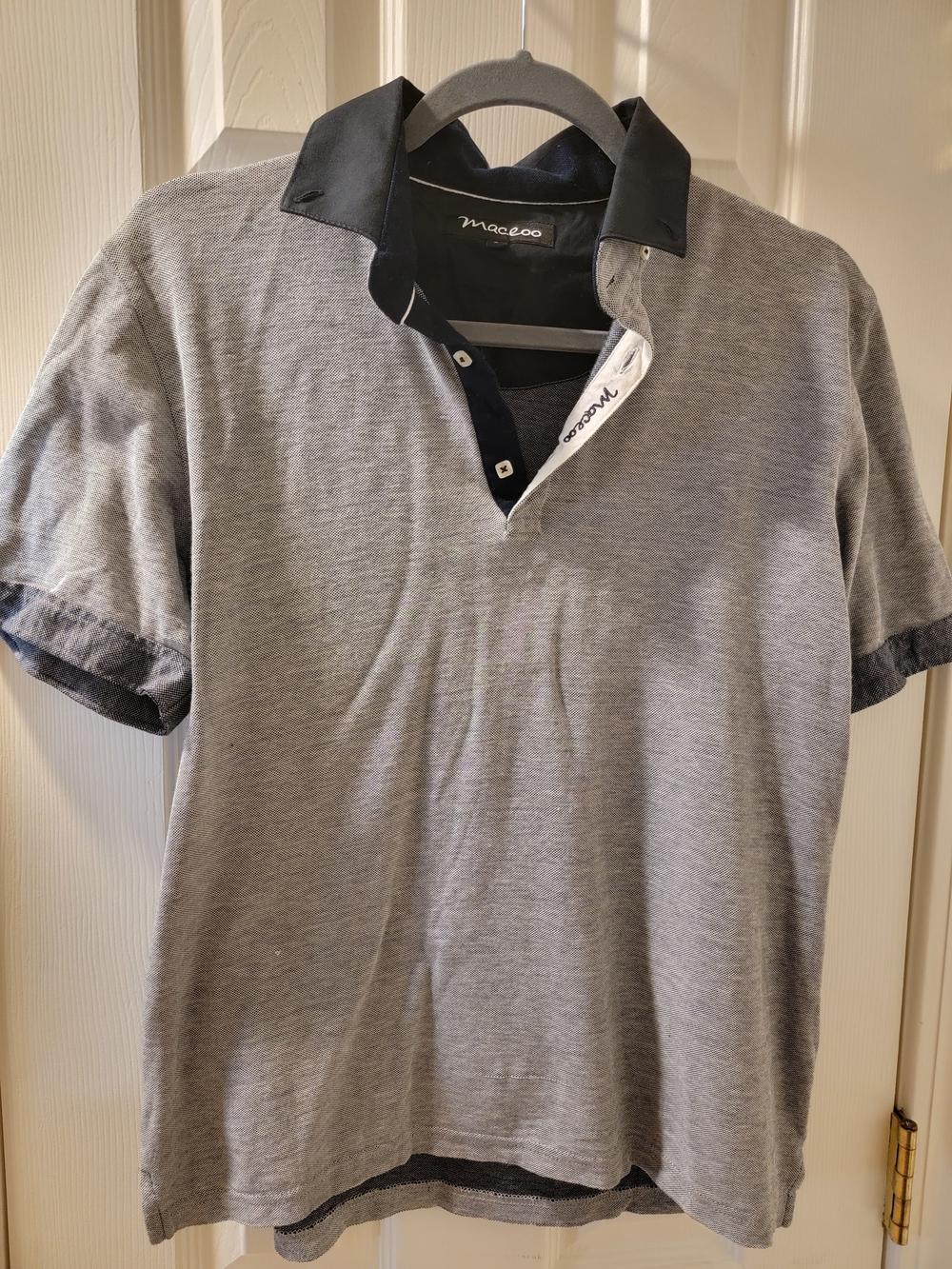 Maceoo Men's Gray Polo Shirt with Collar